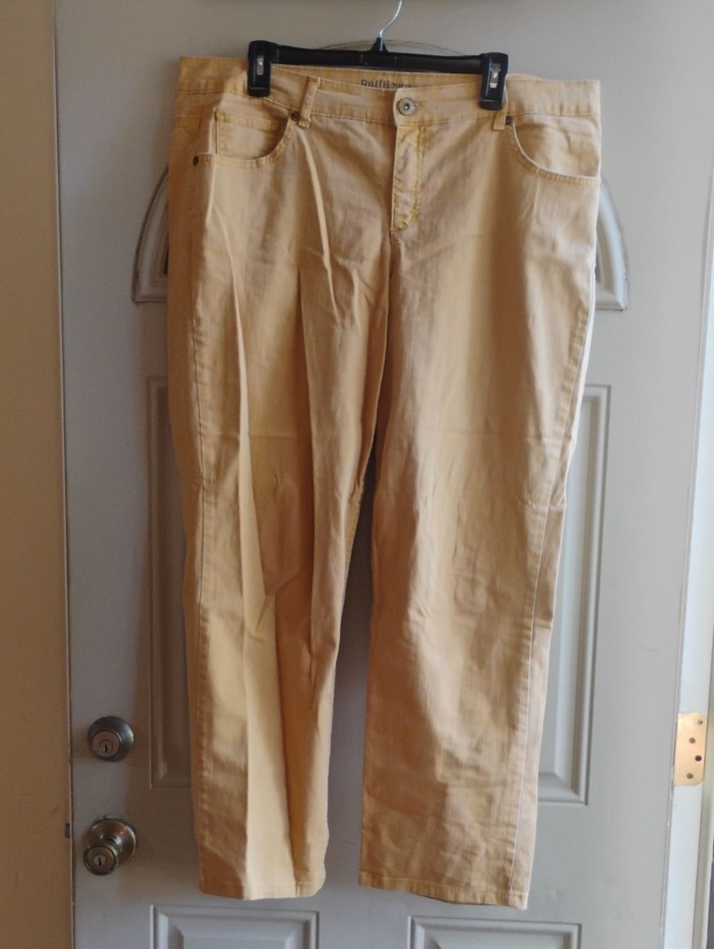 Ruff Hewn Straight-Leg Jeans in Light Khaki
